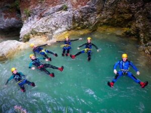 Chill in the pools of hiden streams of the Soča Valley whice canyoning