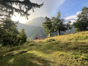 Hiking to a mountain village in Soča Valley
